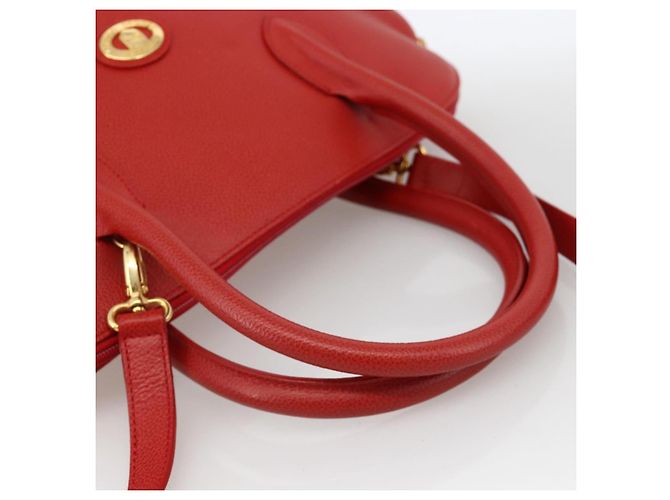 Borsa a mano Burberrys in pelle 2 vie rossa e oro Auth AMZ371 Rosso D'oro - vista 7