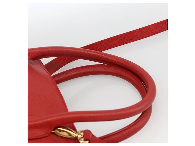 Borsa a mano Burberrys in pelle 2 vie rossa e oro Auth AMZ371 Rosso D'oro - vista 8