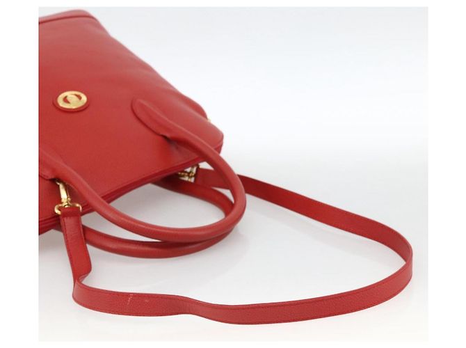 Borsa a mano Burberrys in pelle 2 vie rossa e oro Auth AMZ371 Rosso D'oro - vista 9