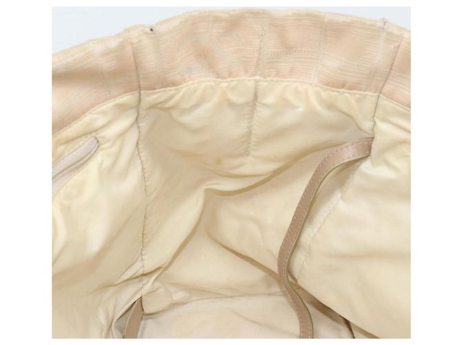 CHANEL Nuova Borsa Tote da Viaggio Nylon Beige Oro CC Auth ti3789 D'oro - vista 18