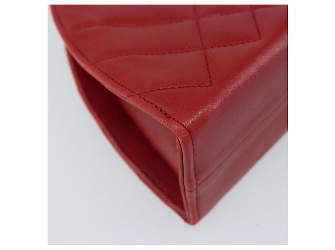 CHANEL Borsa a Spalla Matelassé in Pelle di Agnello Rossa Oro CC Auth AMZ168A Rosso D'oro - vista 13