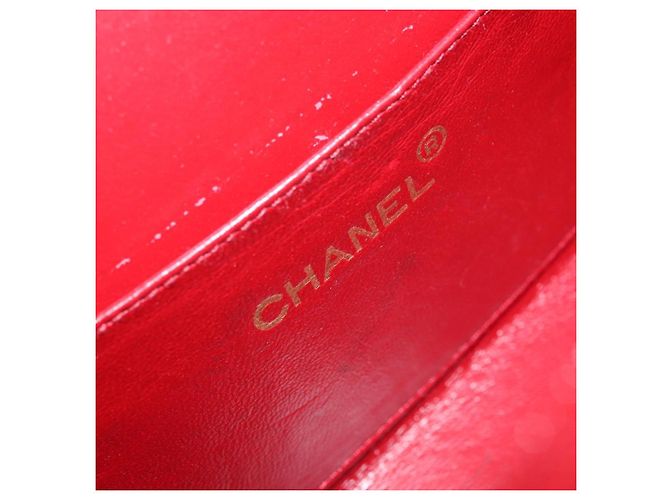 CHANEL Borsa a Spalla Matelassé in Pelle di Agnello Rossa Oro CC Auth AMZ168A Rosso D'oro - vista 15