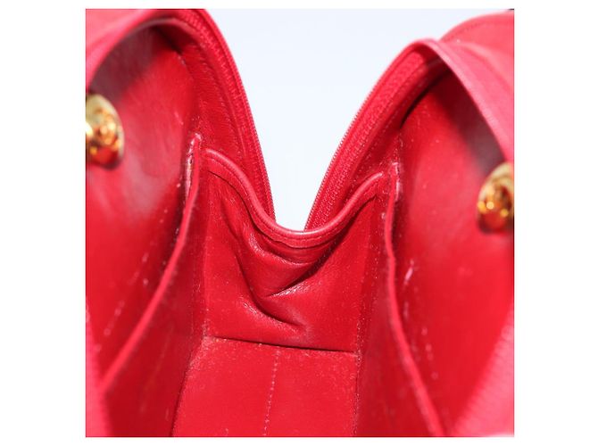 CHANEL Borsa a Spalla Matelassé in Pelle di Agnello Rossa Oro CC Auth AMZ168A Rosso D'oro - vista 17