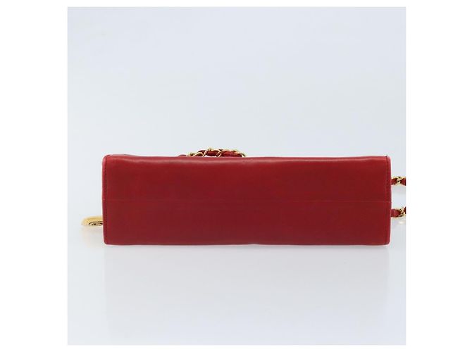 CHANEL Borsa a Spalla Matelassé in Pelle di Agnello Rossa Oro CC Auth AMZ168A Rosso D'oro - vista 9