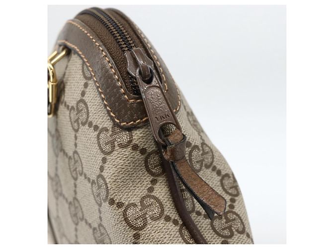 Borsa Sherry Line GG Supreme Web di GUCCI in PVC beige e oro 904 02 047 Auth AMZ376 D'oro - vista 14