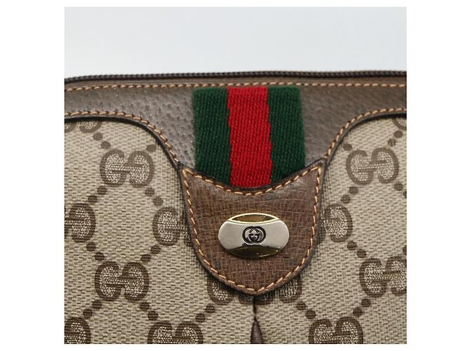 Borsa Sherry Line GG Supreme Web di GUCCI in PVC beige e oro 904 02 047 Auth AMZ376 D'oro - vista 15