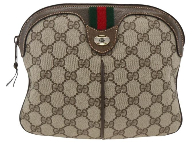 Borsa Sherry Line GG Supreme Web di GUCCI in PVC beige e oro 904 02 047 Auth AMZ376 D'oro - vista 2