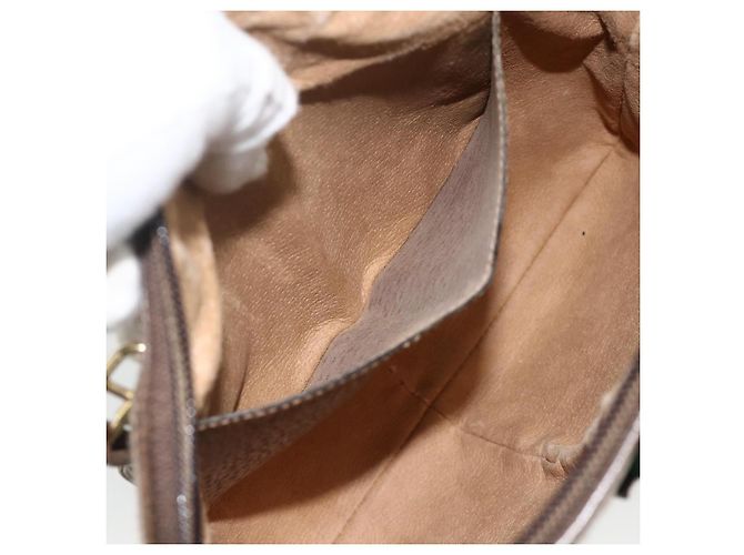 Borsa Sherry Line GG Supreme Web di GUCCI in PVC beige e oro 904 02 047 Auth AMZ376 D'oro - vista 20
