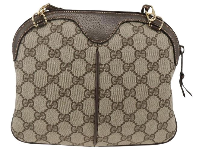 Borsa Sherry Line GG Supreme Web di GUCCI in PVC beige e oro 904 02 047 Auth AMZ376 D'oro - vista 3