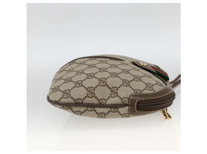 Borsa Sherry Line GG Supreme Web di GUCCI in PVC beige e oro 904 02 047 Auth AMZ376 D'oro - vista 5