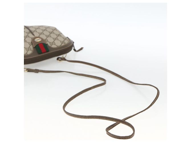 Borsa Sherry Line GG Supreme Web di GUCCI in PVC beige e oro 904 02 047 Auth AMZ376 D'oro - vista 7