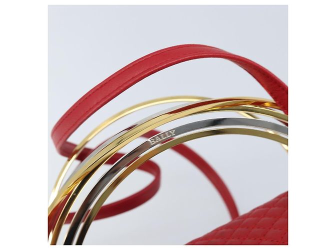 BALLY Borsa a Mano in Pelle 2 vie Rossa Oro Auth YKZ519A Rosso D'oro - vista 16