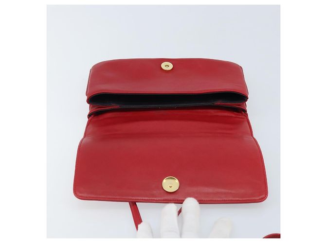 BALLY Borsa a Mano in Pelle 2 vie Rossa Oro Auth YKZ519A Rosso D'oro - vista 17