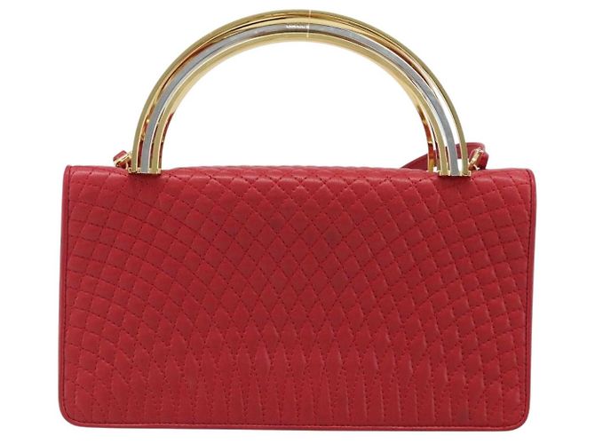 BALLY Borsa a Mano in Pelle 2 vie Rossa Oro Auth YKZ519A Rosso D'oro - vista 2
