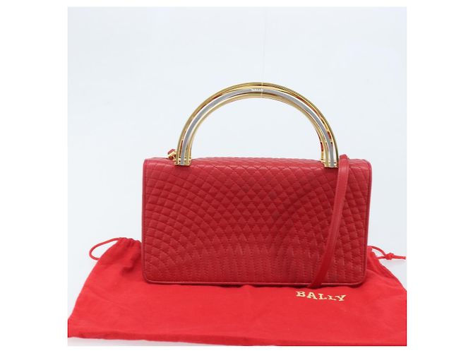 BALLY Borsa a Mano in Pelle 2 vie Rossa Oro Auth YKZ519A Rosso D'oro - vista 26