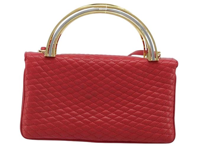 BALLY Borsa a Mano in Pelle 2 vie Rossa Oro Auth YKZ519A Rosso D'oro - vista 3