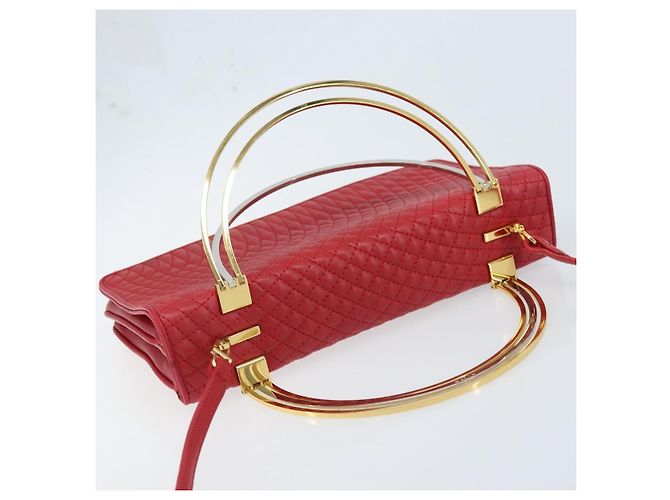 BALLY Borsa a Mano in Pelle 2 vie Rossa Oro Auth YKZ519A Rosso D'oro - vista 6