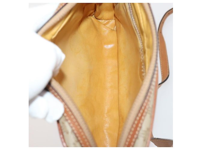 Céline Borsa a spalla in tela Macadam CELINE in pelle PVC 2 pezzi beige Auth 173954 - vista 17
