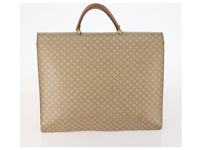 Céline Borsa a spalla in tela Macadam CELINE in pelle PVC 2 pezzi beige Auth 173954 - vista 3