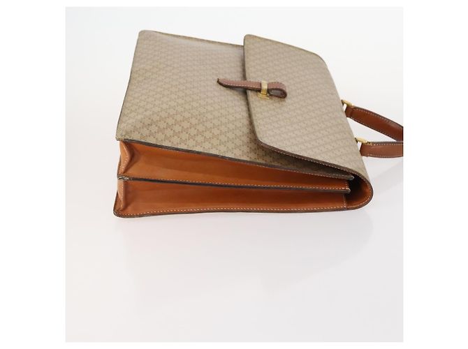 Céline Borsa a spalla in tela Macadam CELINE in pelle PVC 2 pezzi beige Auth 173954 - vista 4