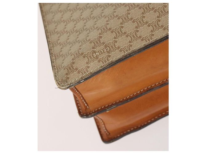 Céline Borsa a spalla in tela Macadam CELINE in pelle PVC 2 pezzi beige Auth 173954 - vista 8