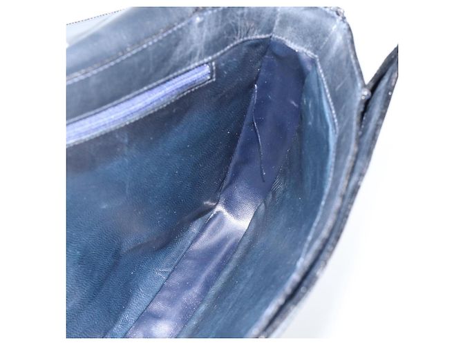 Céline Borsa a Spalla Celine C Sulky Carriage in Tela Blu Navy e Oro Auth AMZ372 D'oro - vista 18