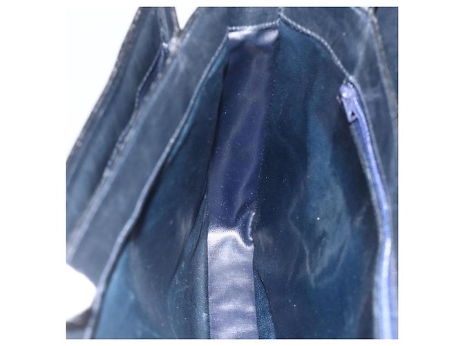 Céline Borsa a Spalla Celine C Sulky Carriage in Tela Blu Navy e Oro Auth AMZ372 D'oro - vista 19