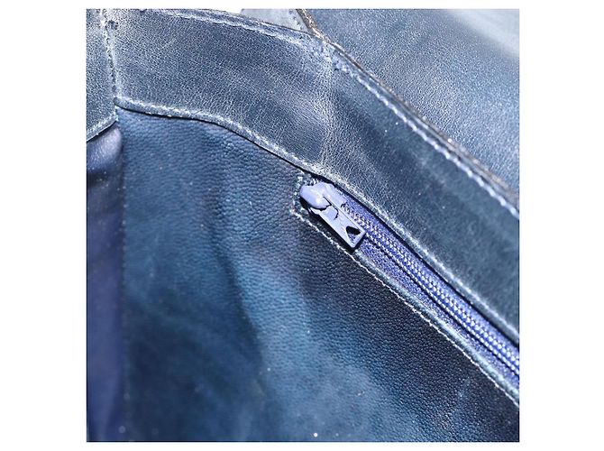 Céline Borsa a Spalla Celine C Sulky Carriage in Tela Blu Navy e Oro Auth AMZ372 D'oro - vista 20
