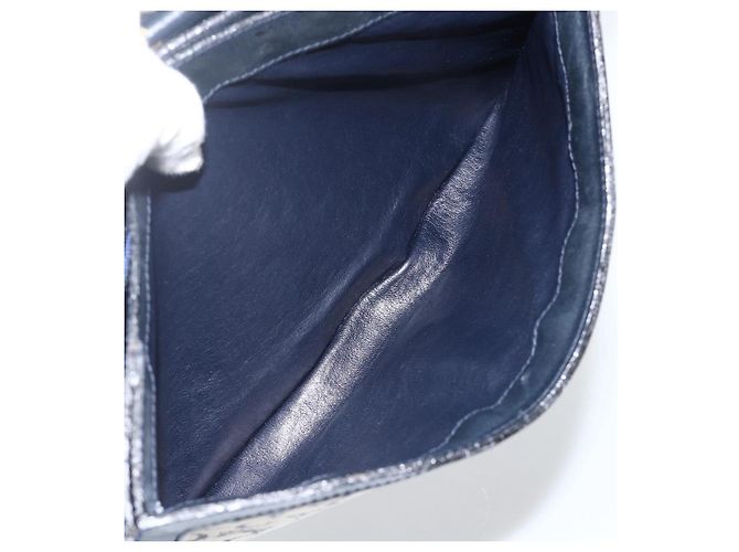Céline Borsa a Spalla Celine C Sulky Carriage in Tela Blu Navy e Oro Auth AMZ372 D'oro - vista 23