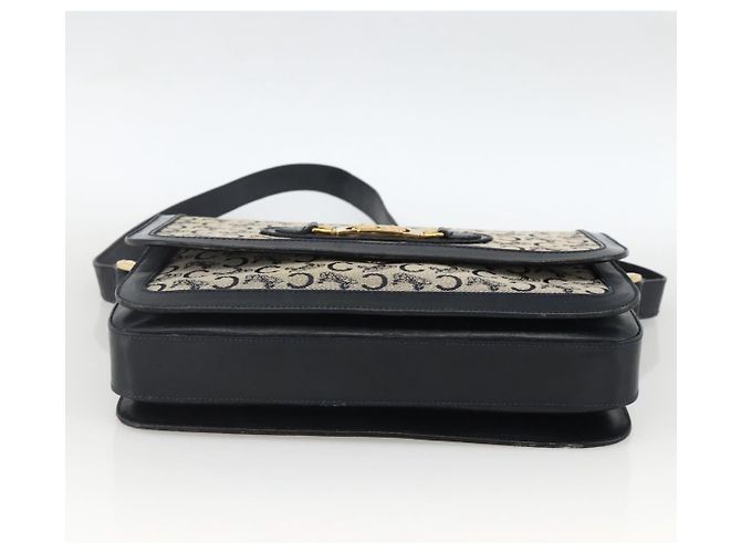 Céline Borsa a Spalla Celine C Sulky Carriage in Tela Blu Navy e Oro Auth AMZ372 D'oro - vista 9