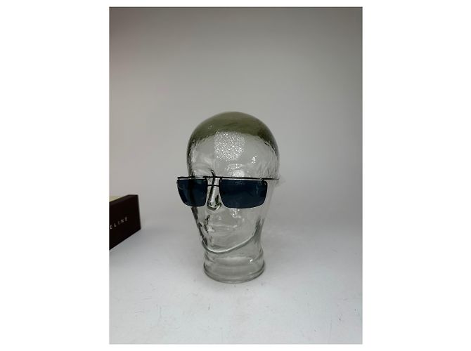 Céline Vintage Celine Paris Randlose Sonnenbrille Silber Blau - Ansicht 10