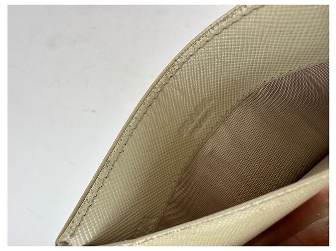 Vintage Prada Leather Card Holder White - view 4