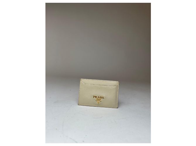 Vintage Prada Leather Card Holder White - view 5