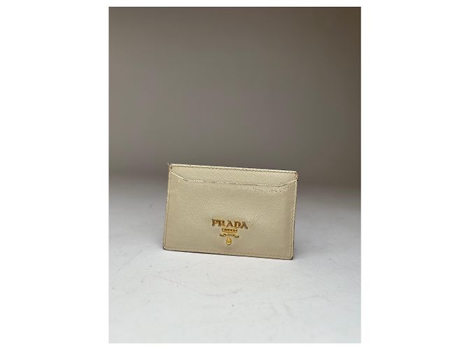 Vintage Prada Leather Card Holder White - view 9