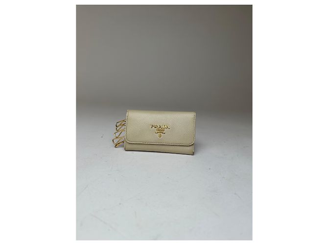 Vintage Prada Leather Card / Key Holder White - view 7