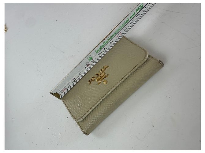 Vintage Prada Leather Card / Key Holder White - view 9