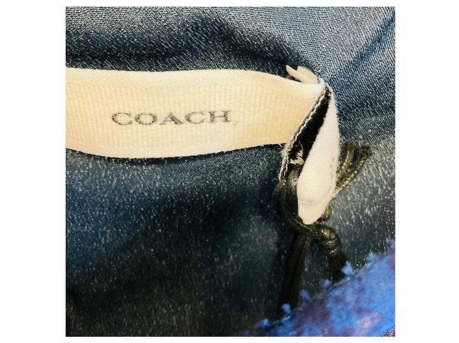 Mini-Kleid Blau / Senf Grunge-Karo Coach - Ansicht 3
