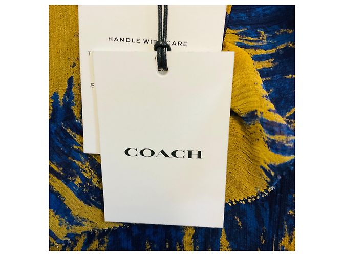 Mini-Kleid Blau / Senf Grunge-Karo Coach - Ansicht 5