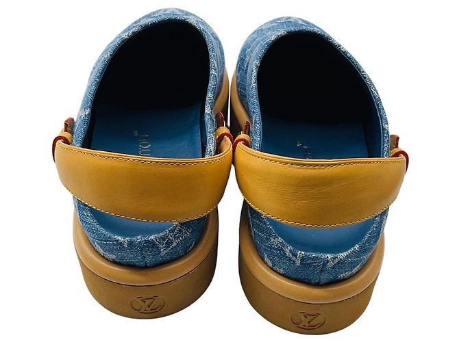 Louis Vuitton Blaue Monogram Denim Aspen Plattform Clogs - Ansicht 6