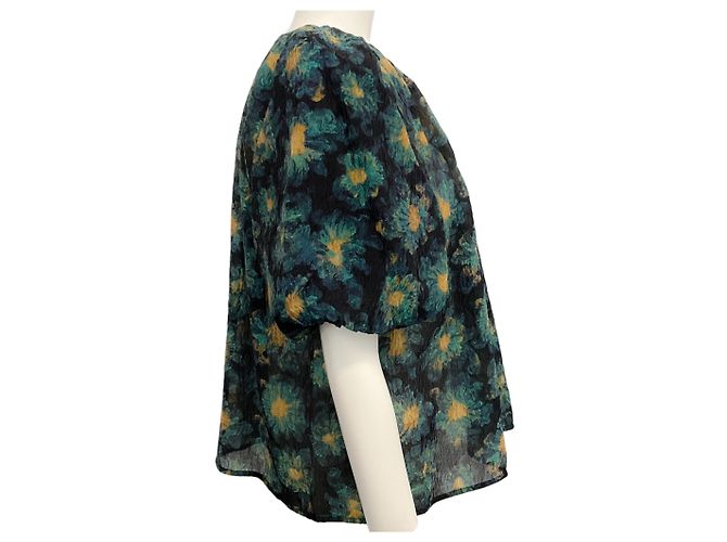 Blusa Marseille in Crinkle Lazuli Blu / Oro di Ulla Johnson Blu navy - vista 2