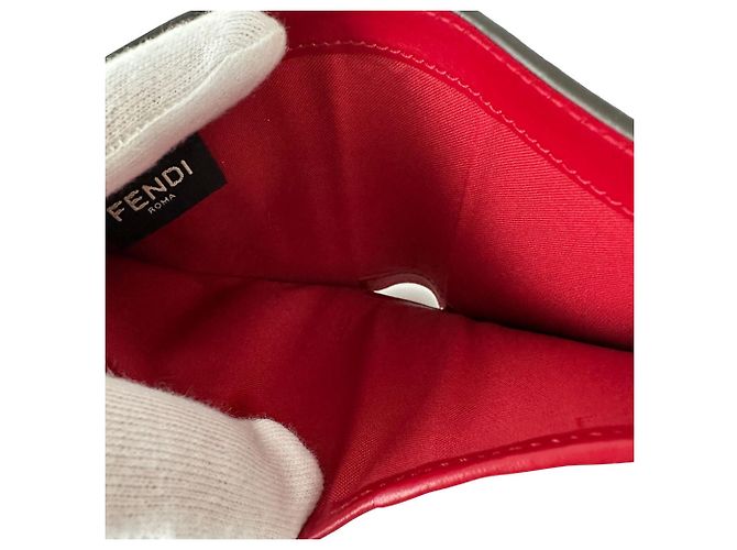 Fendi Leder Geldbörse im Querformat Rot - Ansicht 12