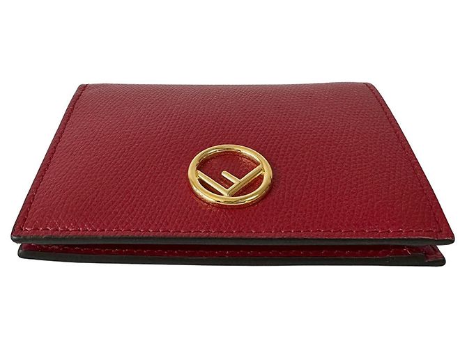 Fendi Leder Geldbörse im Querformat Rot - Ansicht 3