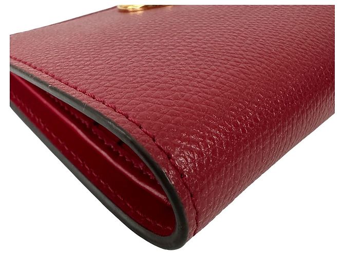 Fendi Leder Geldbörse im Querformat Rot - Ansicht 4