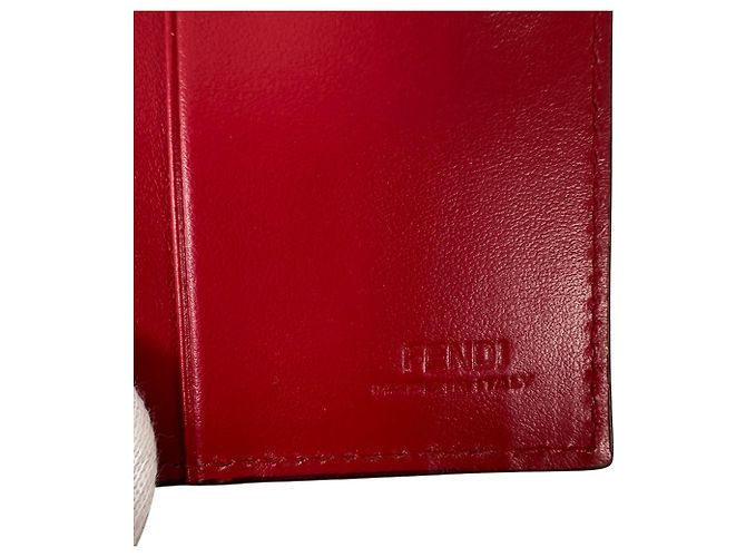 Fendi Leder Geldbörse im Querformat Rot - Ansicht 9