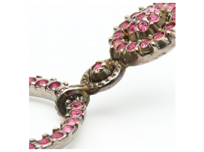 Orecchini a goccia in strass rosa Christian Dior - vista 7
