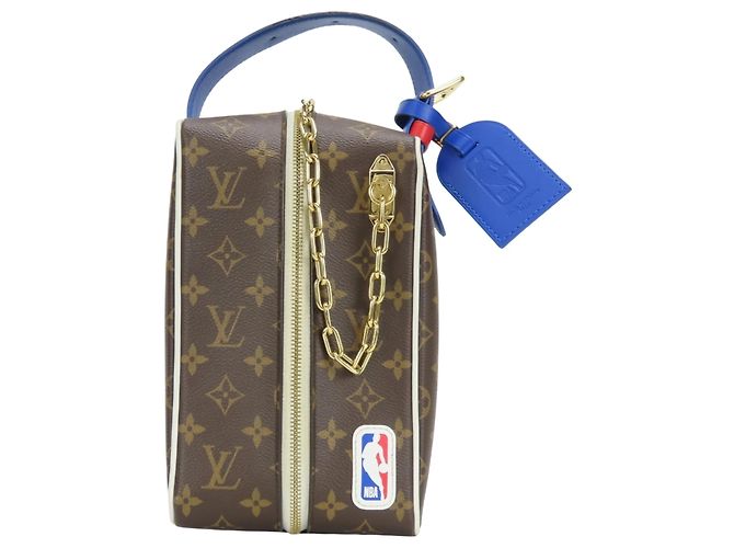 Borsa Louis Vuitton NBA Cloakroom Drop Kit Marrone Blu - vista 2