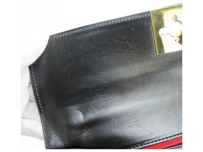 Céline Borsa in pelle nera Gancini di Celine Nero - vista 12