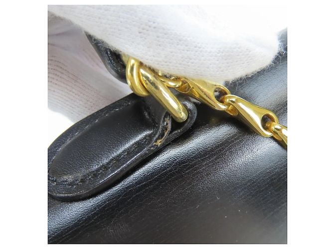 Céline Borsa in pelle nera Gancini di Celine Nero - vista 16