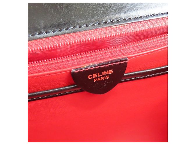 Céline Borsa in pelle nera Gancini di Celine Nero - vista 19