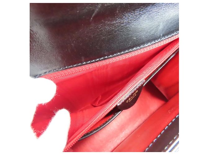 Céline Borsa in pelle nera Gancini di Celine Nero - vista 21